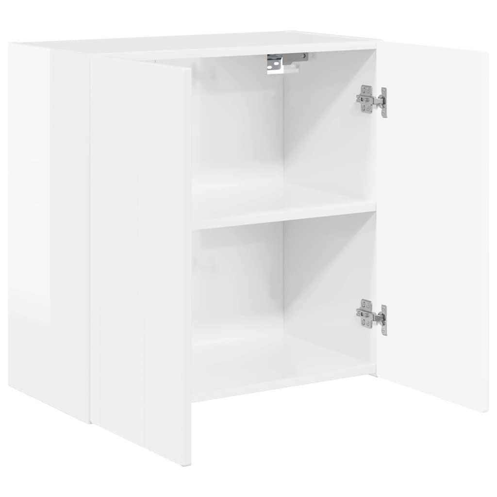 TV Veggskap Høyglanset hvit 59,5 x 31 x 60 cm Konstruert tre