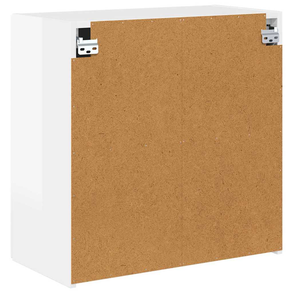 TV Veggskap Høyglanset hvit 59,5 x 31 x 60 cm Konstruert tre