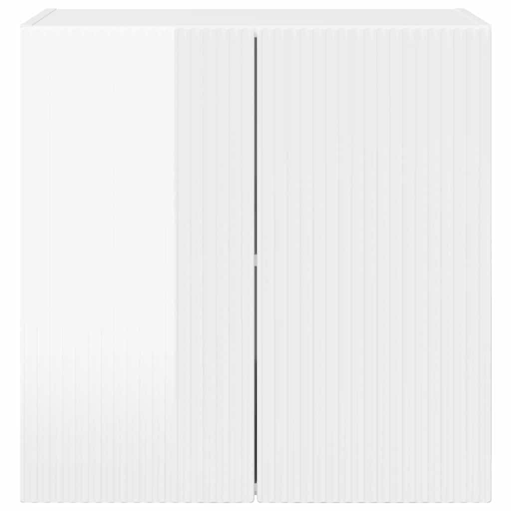 TV Veggskap Høyglanset hvit 59,5 x 31 x 60 cm Konstruert tre