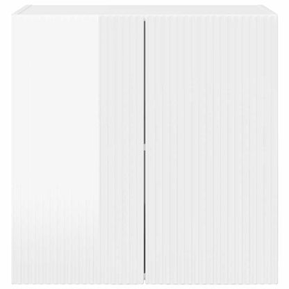 TV Veggskap Høyglanset hvit 59,5 x 31 x 60 cm Konstruert tre