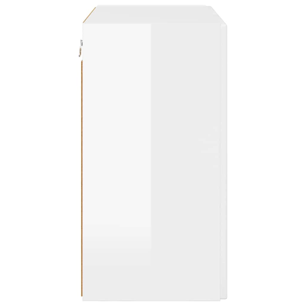 TV Veggskap Høyglanset hvit 59,5 x 31 x 60 cm Konstruert tre