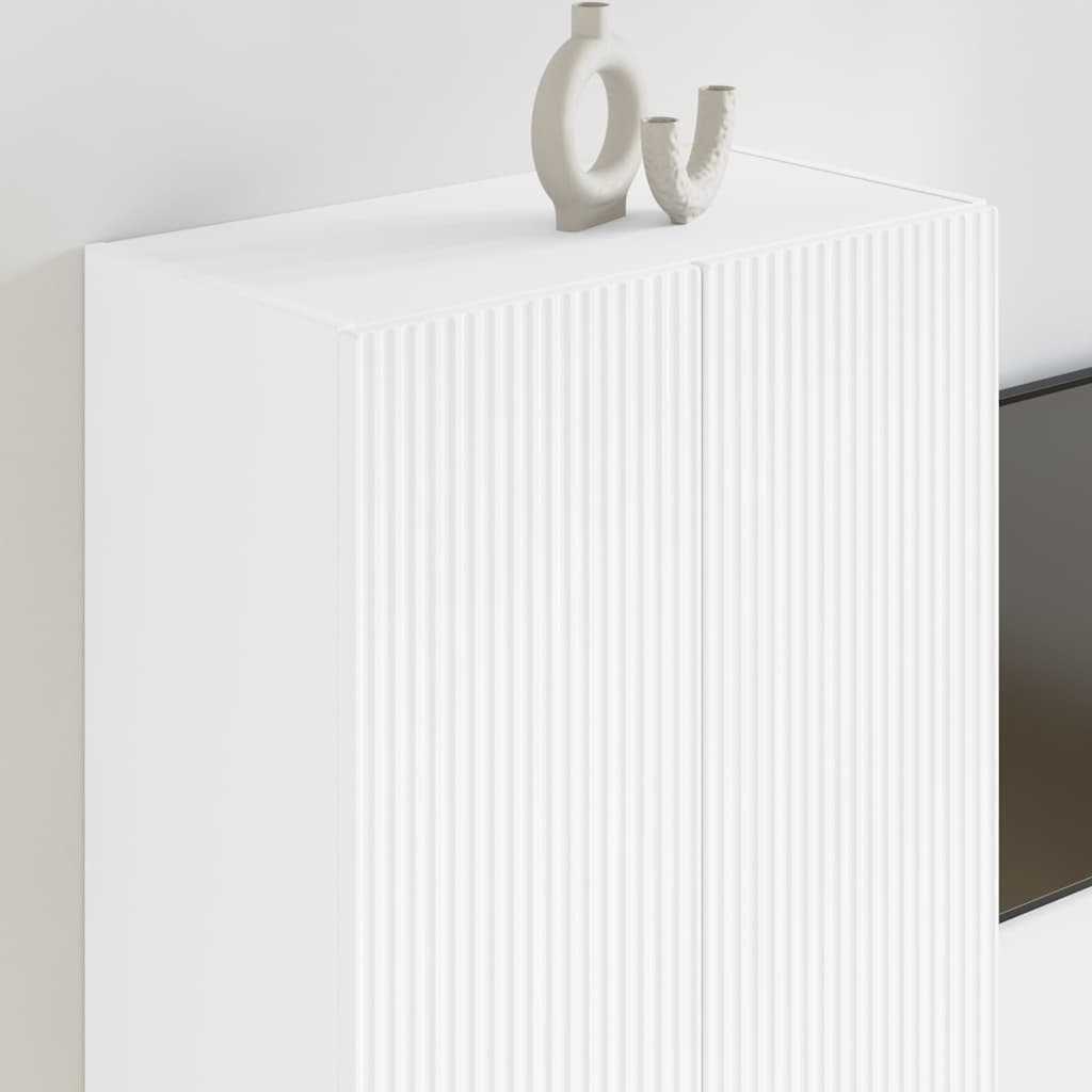 TV Veggskap Veggmontert Hvit 59,5 x 31 x 80 cm Konstruert tre