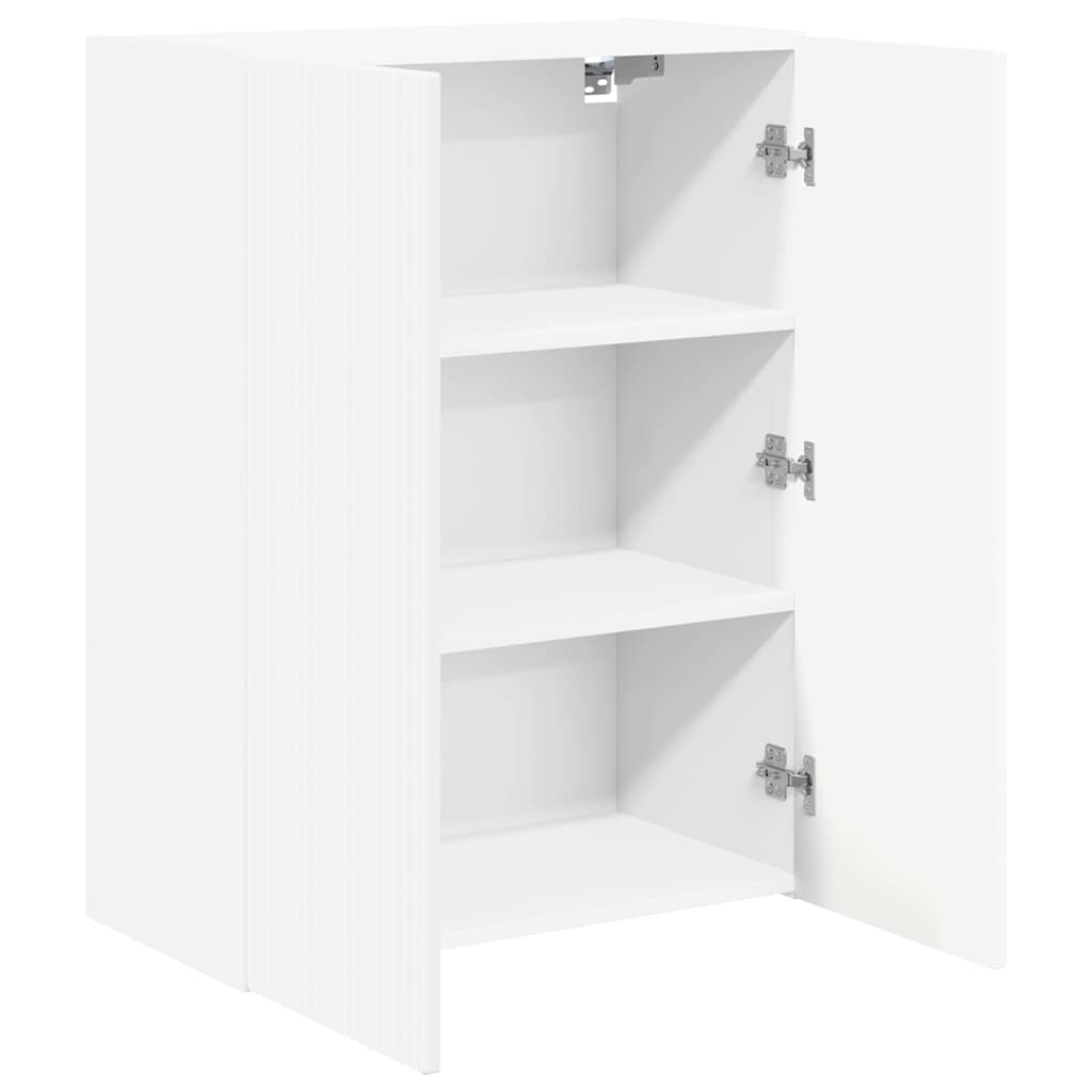 TV Veggskap Veggmontert Hvit 59,5 x 31 x 80 cm Konstruert tre