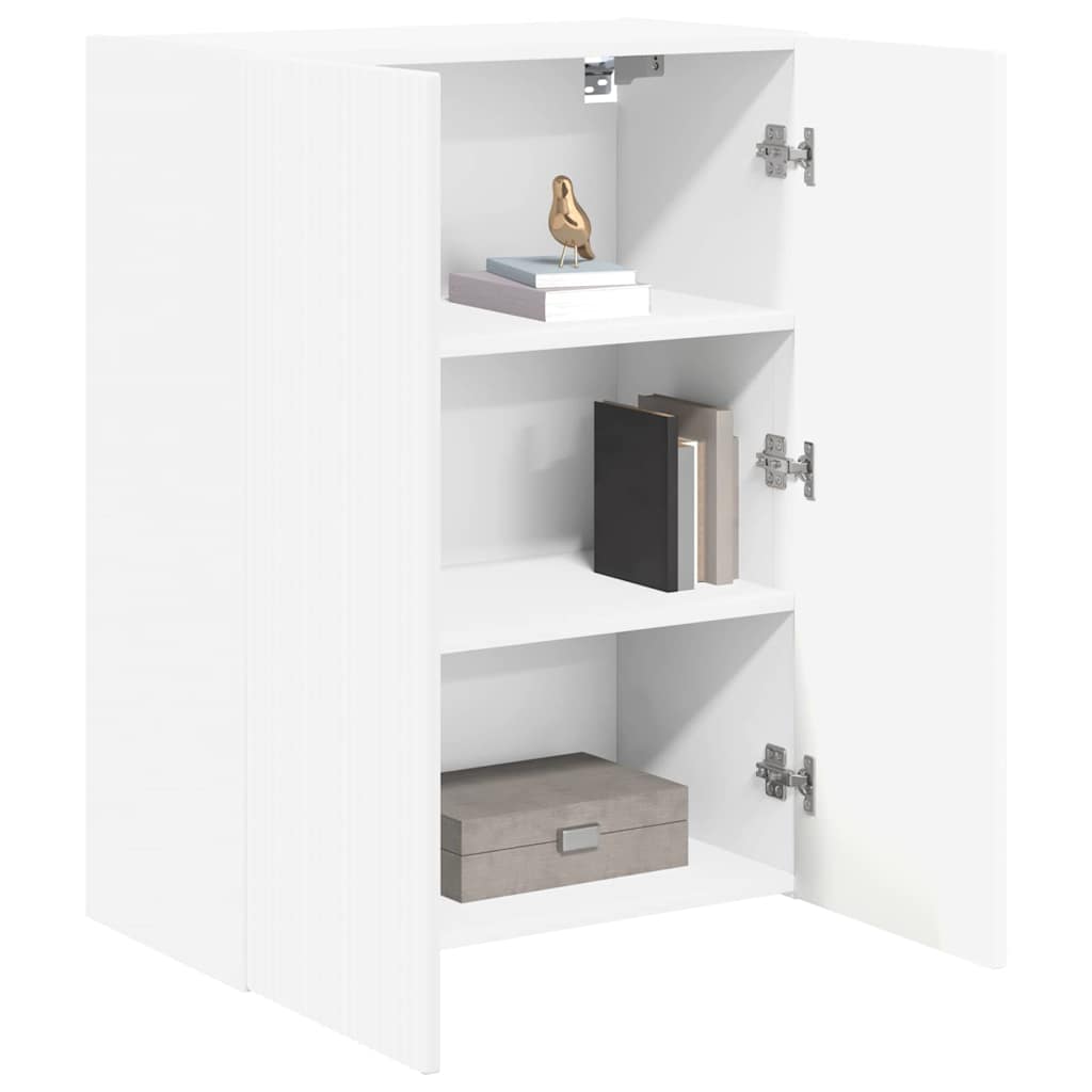 TV Veggskap Veggmontert Hvit 59,5 x 31 x 80 cm Konstruert tre