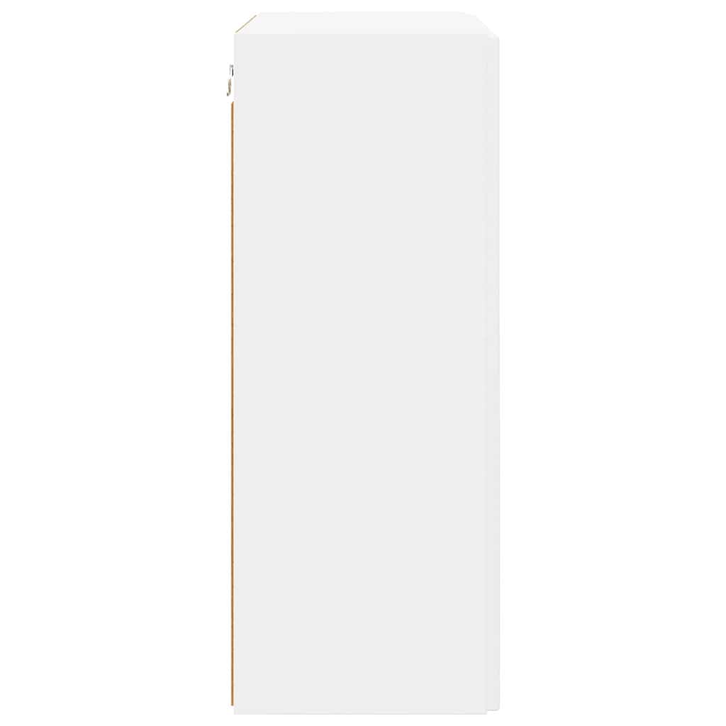 TV Veggskap Veggmontert Hvit 59,5 x 31 x 80 cm Konstruert tre