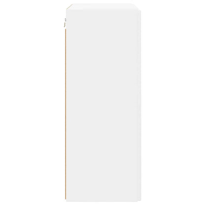TV Veggskap Veggmontert Hvit 59,5 x 31 x 80 cm Konstruert tre