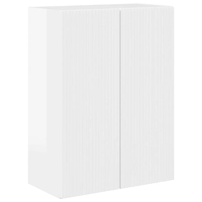 TV Veggskap Høyglanset hvit 59,5 x 31 x 80 cm Konstruert tre