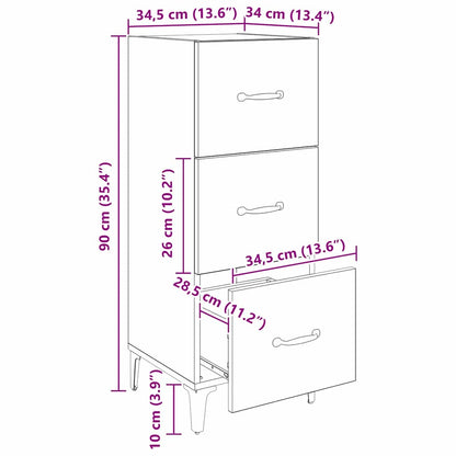 Skjenk Gammelt Tre 34,5 x 34 x 90 cm