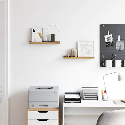 Vegghylle med hylle 2 pcs Brun 40 x 9 x 3 cm Konstruert tre