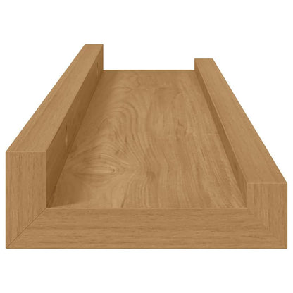 Vegghylle med hylle 2 pcs Brun 40 x 9 x 3 cm Konstruert tre