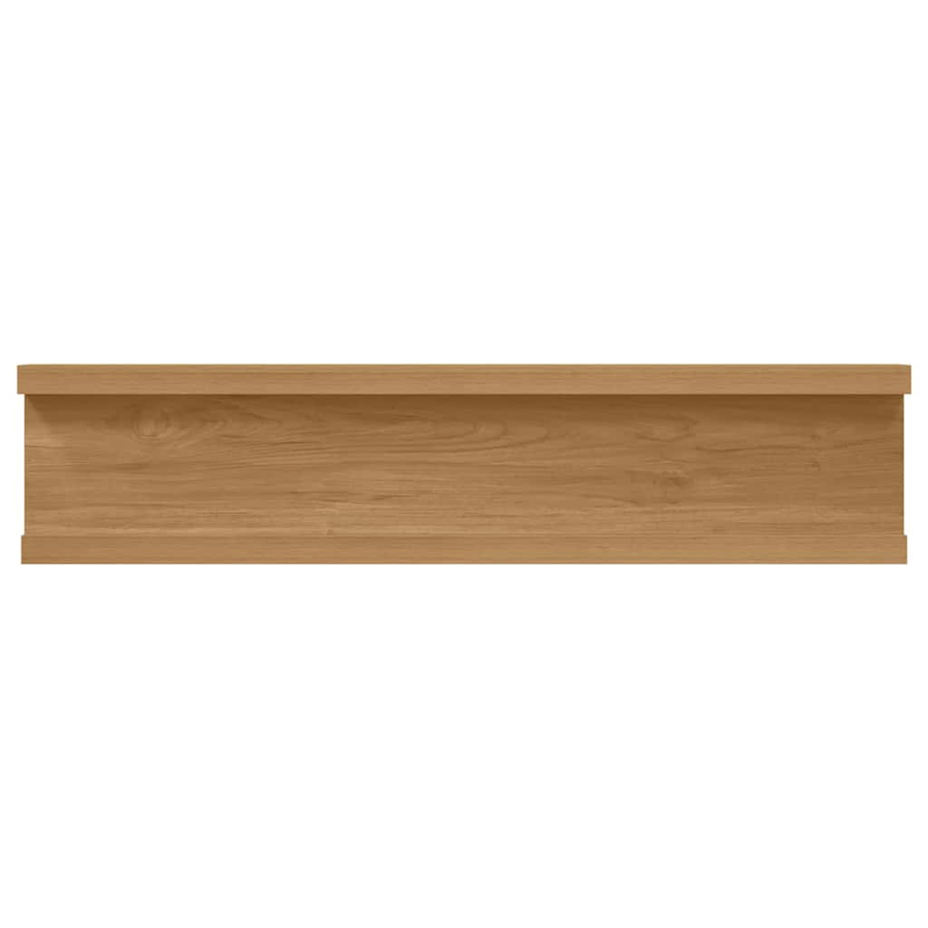Vegghylle med hylle 2 pcs Brun 40 x 9 x 3 cm Konstruert tre