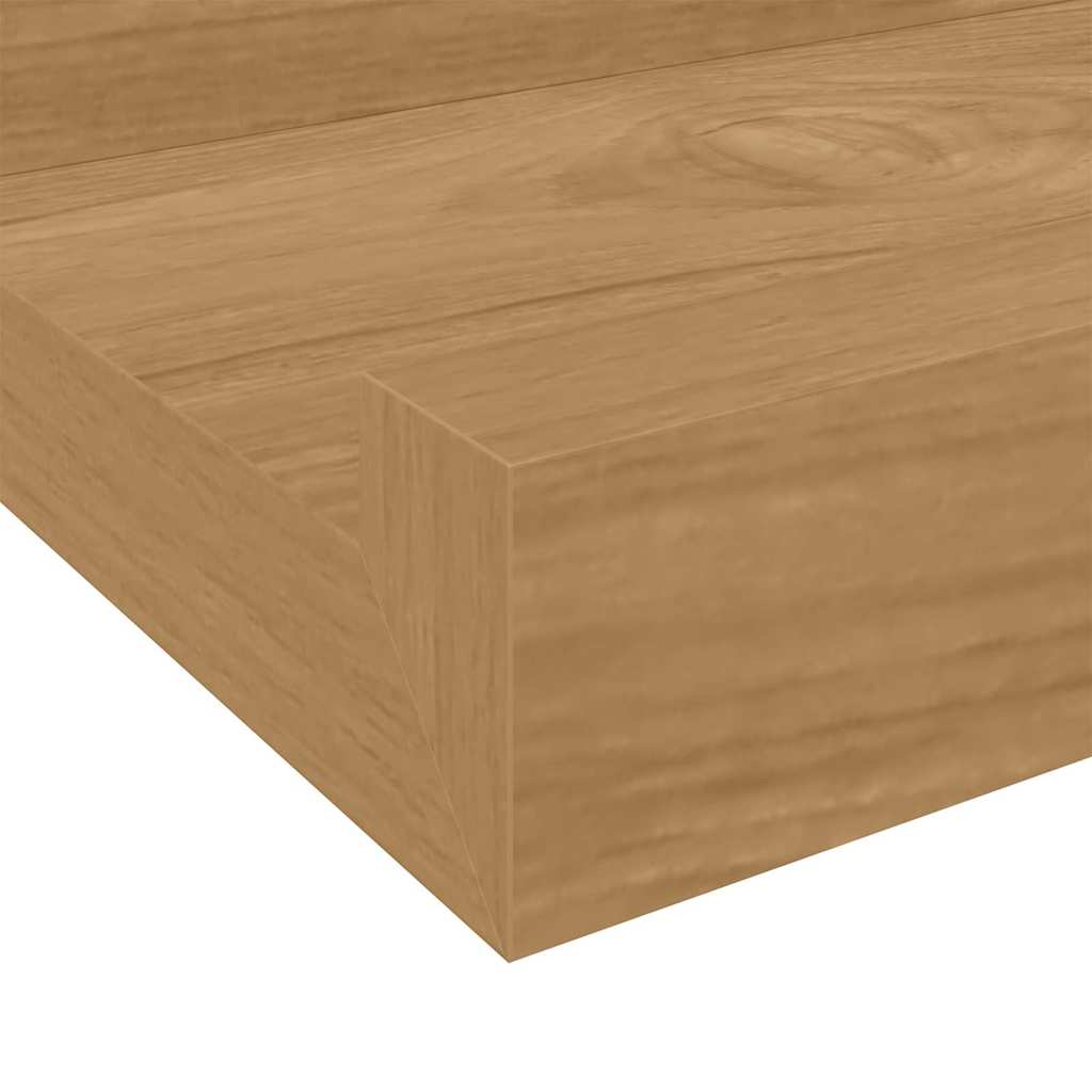 Vegghylle med hylle 4 pcs Brun 60 x 9 x 3 cm Konstruert tre