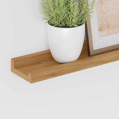 Vegghylle med hylle 4 pcs Brun 60 x 9 x 3 cm Konstruert tre