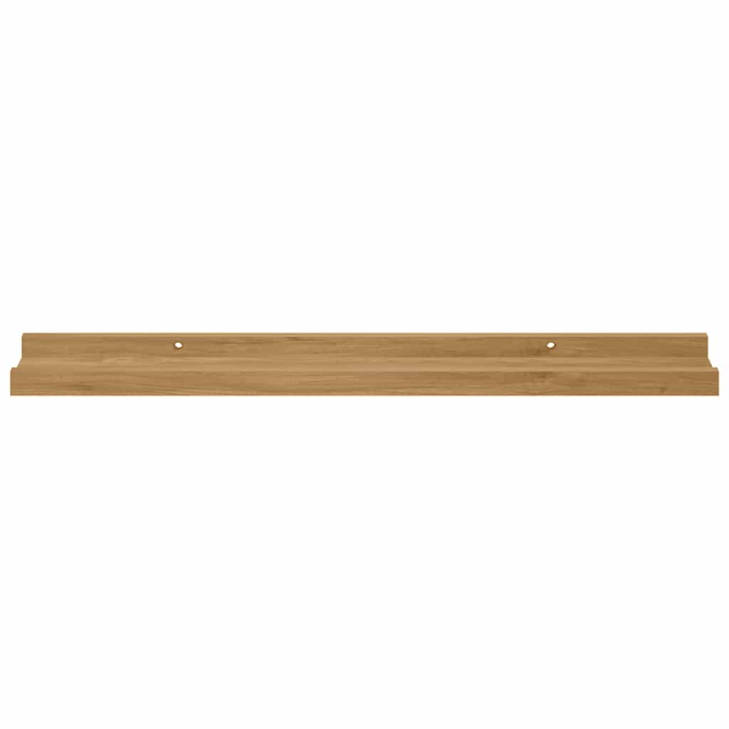 Vegghylle med hylle 4 pcs Brun 60 x 9 x 3 cm Konstruert tre