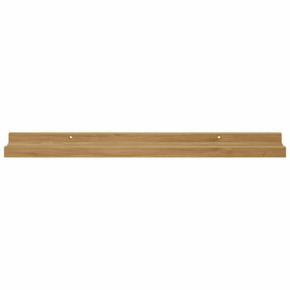 Vegghylle med hylle 4 pcs Brun 60 x 9 x 3 cm Konstruert tre