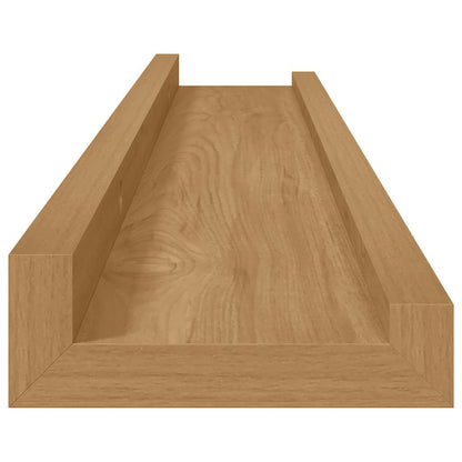 Vegghylle med hylle 4 pcs Brun 60 x 9 x 3 cm Konstruert tre