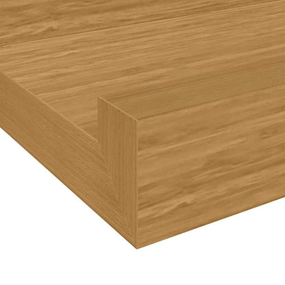 Vegghylle med hylle 4 pcs Beige 80 x 9 x 3 cm Konstruert tre