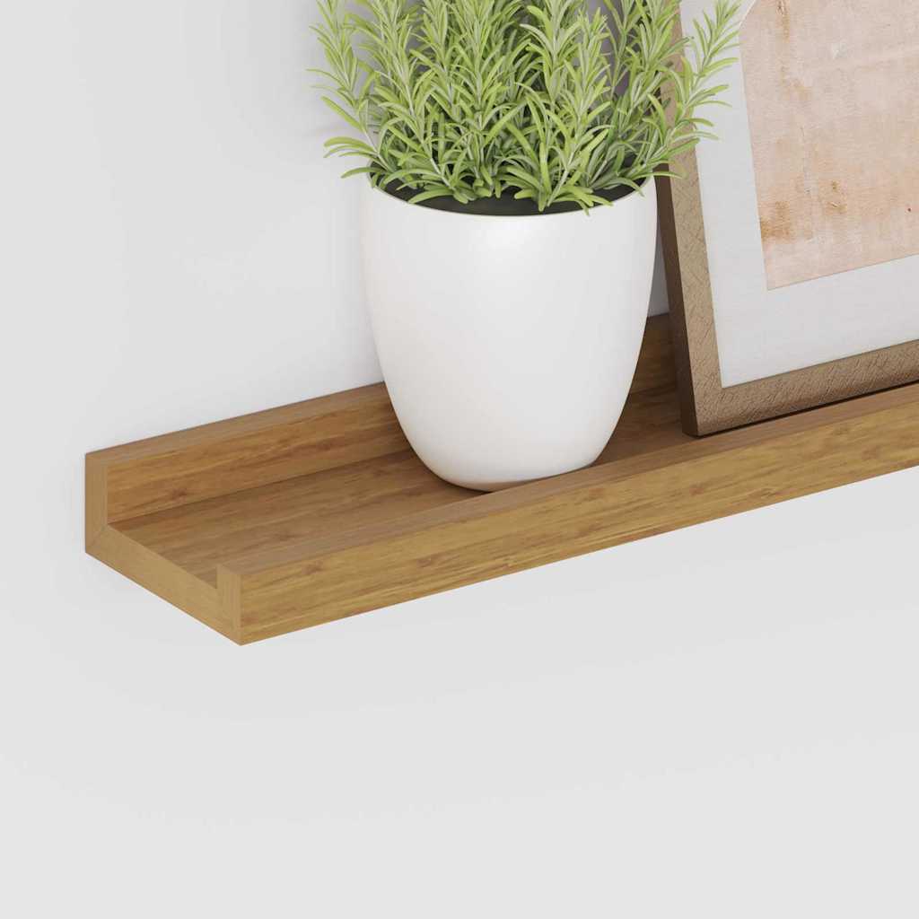 Vegghylle med hylle 4 pcs Beige 80 x 9 x 3 cm Konstruert tre