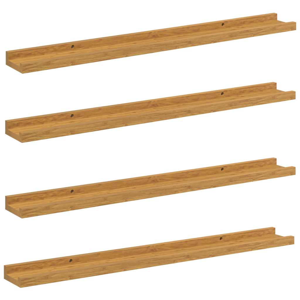 Vegghylle med hylle 4 pcs Beige 80 x 9 x 3 cm Konstruert tre