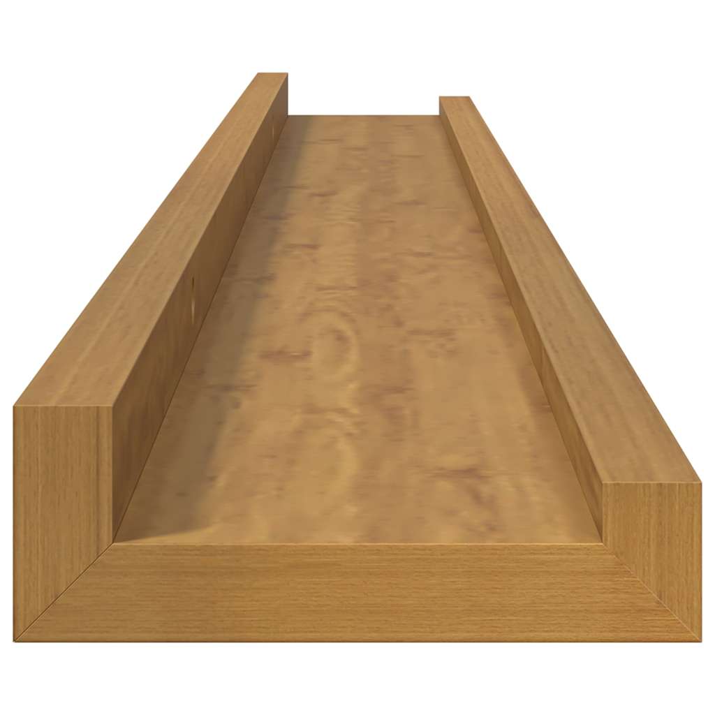 Vegghylle med hylle 4 pcs Beige 80 x 9 x 3 cm Konstruert tre