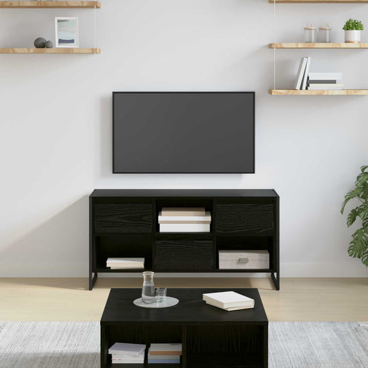 TV-Møbel Svart Eik TV-skap med skuff 100 x 36 x 49,5 cm