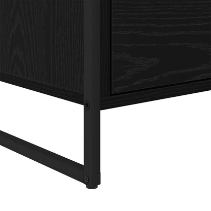 Sideskap Svart Eik 79 x 36 x 75 cm Konstruert tre
