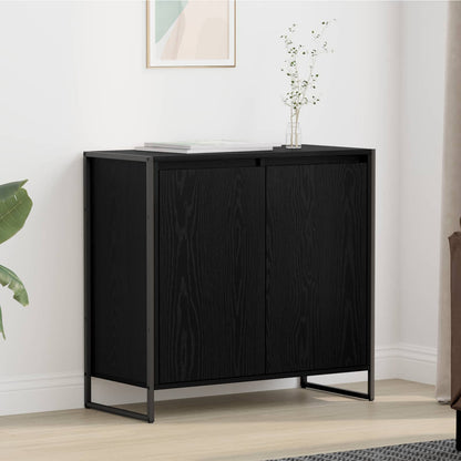 Sideskap Svart Eik 79 x 36 x 75 cm Konstruert tre
