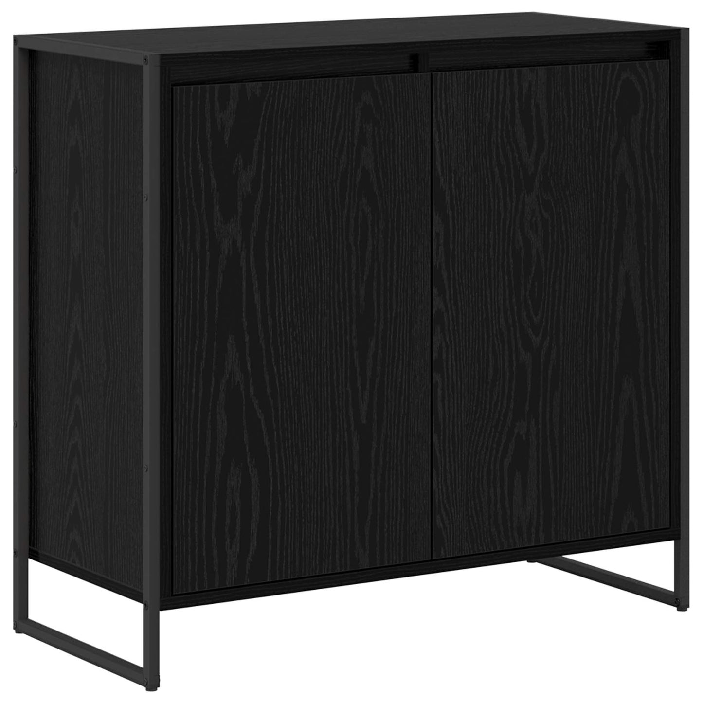 Sideskap Svart Eik 79 x 36 x 75 cm Konstruert tre