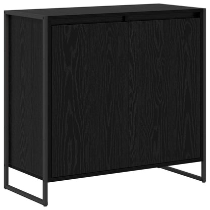 Sideskap Svart Eik 79 x 36 x 75 cm Konstruert tre