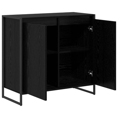 Sideskap Svart Eik 79 x 36 x 75 cm Konstruert tre