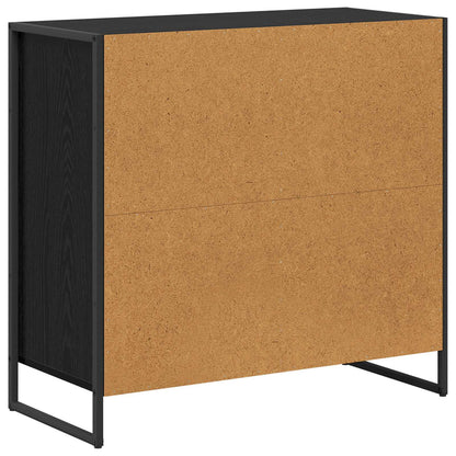 Sideskap Svart Eik 79 x 36 x 75 cm Konstruert tre