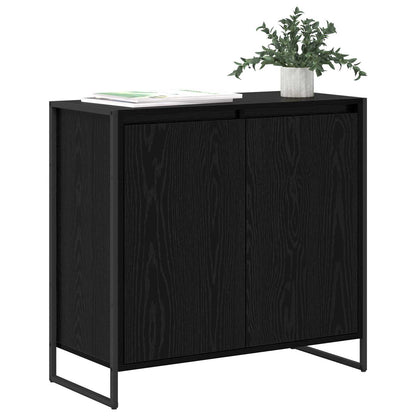 Sideskap Svart Eik 79 x 36 x 75 cm Konstruert tre
