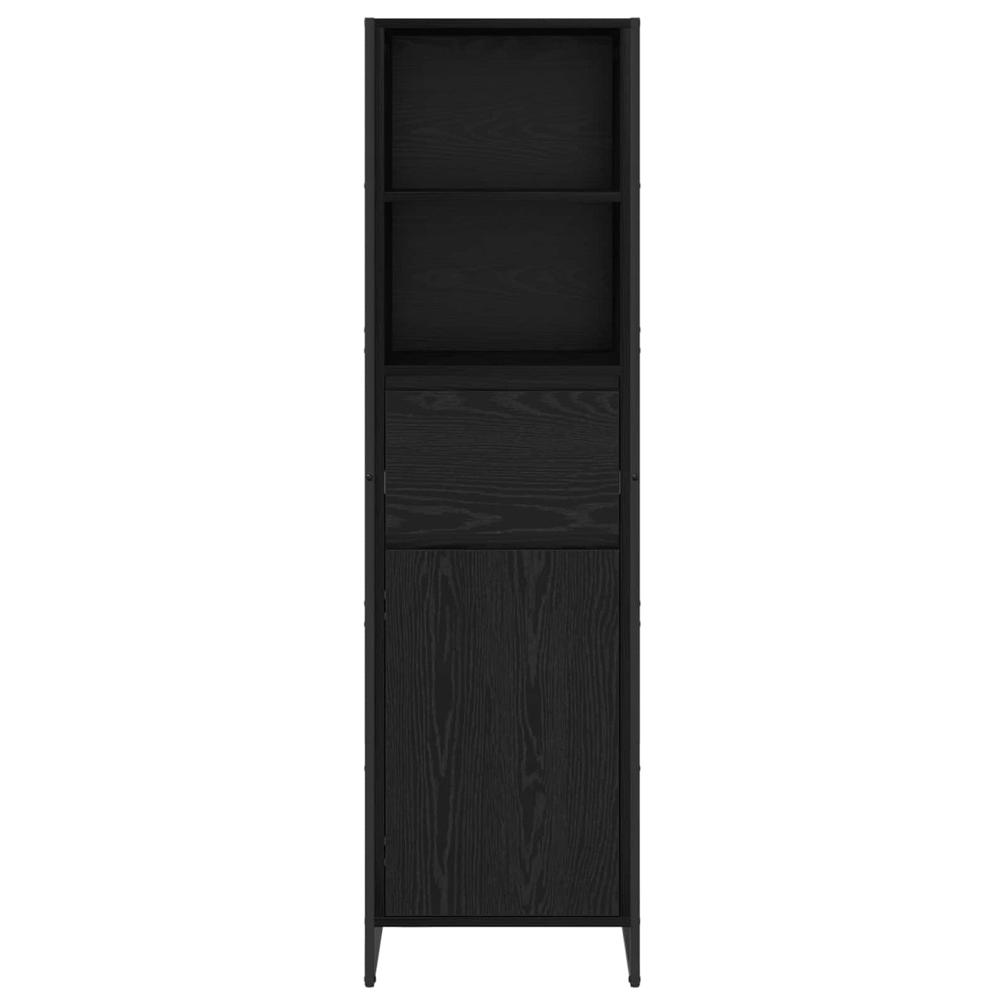 Bokskap med skuff Svart Eik 43 x 36 x 150.5 cm Konstruert tre