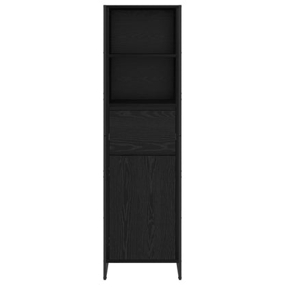 Bokskap med skuff Svart Eik 43 x 36 x 150.5 cm Konstruert tre