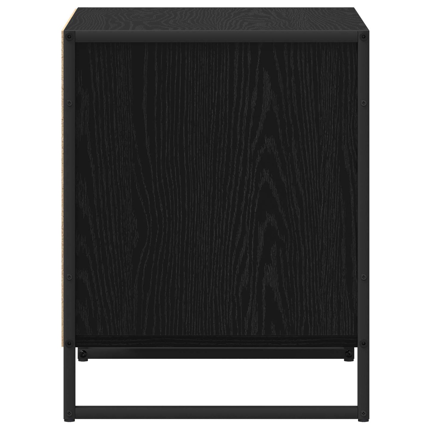 Nattbord Sengbord Svart Eik med skuff 50 x 39,5 x 50 cm