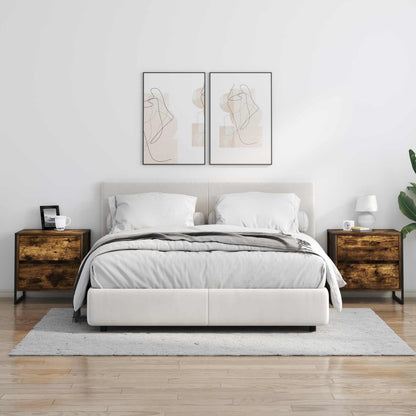 Nattbord Sengbord Røkt Eik med skuff 50 x 39.5 x 50 cm