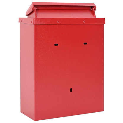 Veggmontert postkasse Rød 29 x 13 x 41 cm Støpt aluminium