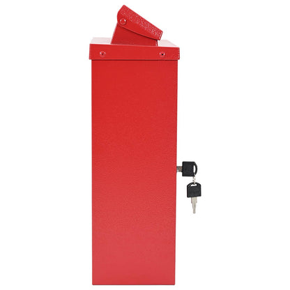 Veggmontert postkasse Rød 29 x 13 x 41 cm Støpt aluminium