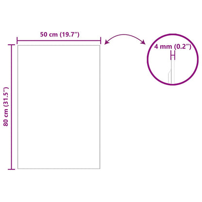 Veggspeil Rektangulær 50 x 80 cm herdet glass