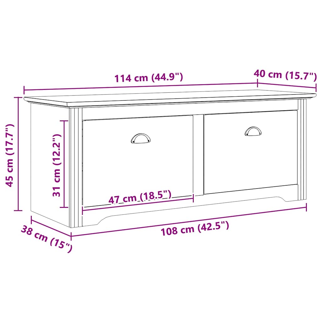 Hallbenk BODO Honning Brun 118 x 40 x 50 cm