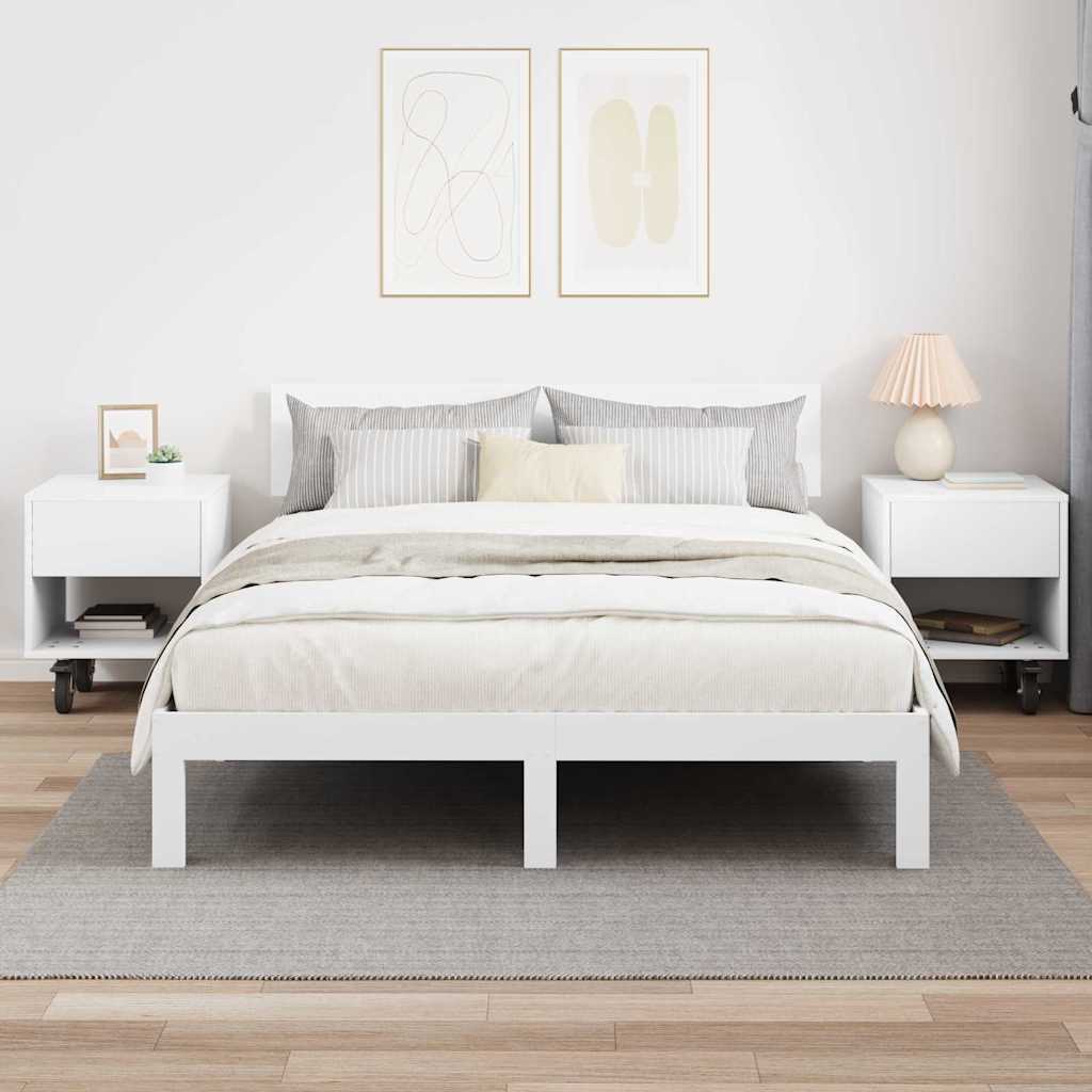 Nattbord 2 pcs Hvit 40,5 x 40 x 48 cm Konstruert tre