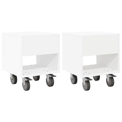 Nattbord 2 pcs Hvit 40,5 x 40 x 48 cm Konstruert tre
