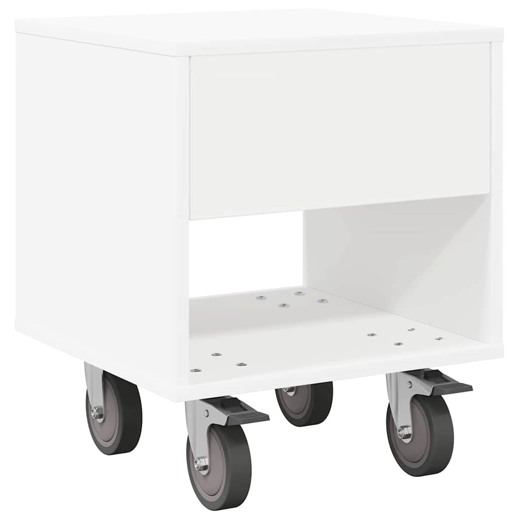 Nattbord 2 pcs Hvit 40,5 x 40 x 48 cm Konstruert tre