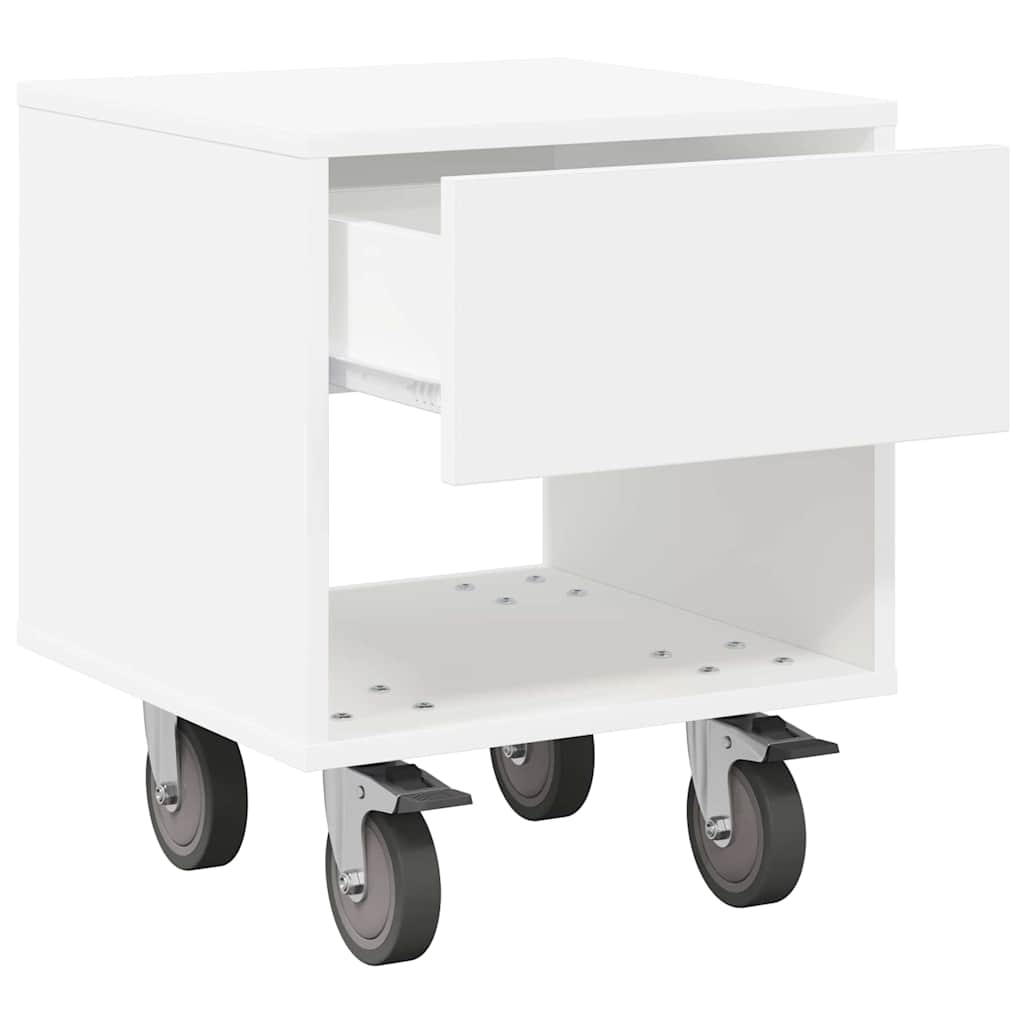 Nattbord 2 pcs Hvit 40,5 x 40 x 48 cm Konstruert tre