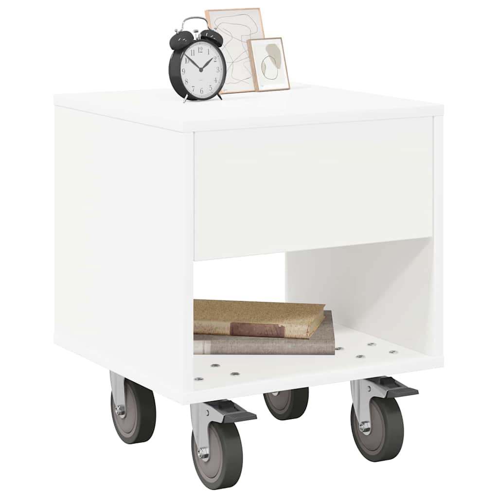 Nattbord 2 pcs Hvit 40,5 x 40 x 48 cm Konstruert tre