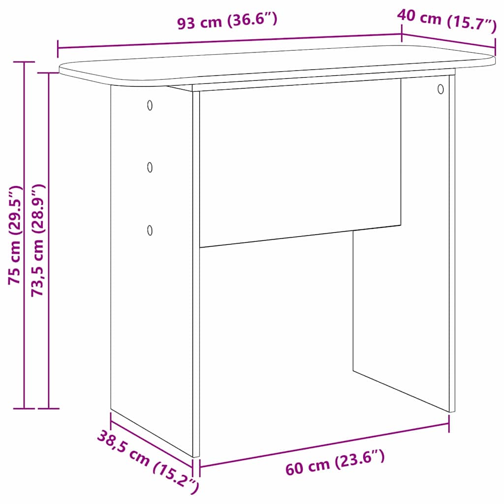 Avlastningsbord Konsollbord Artisan Eik 93 x 40 x 75 cm