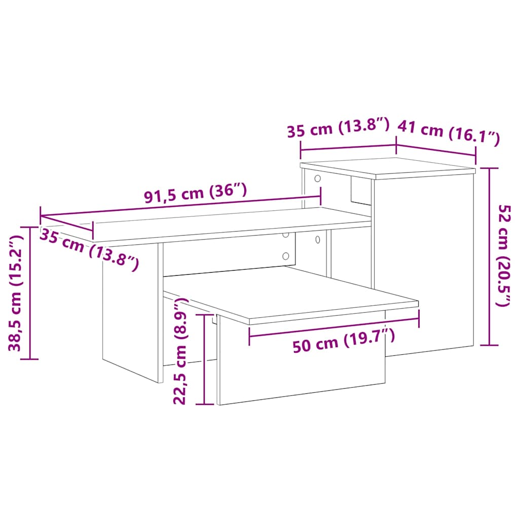 Avlastningsbord Konsollbord Artisan Eik 91,5 x 35 x 38,5 cm