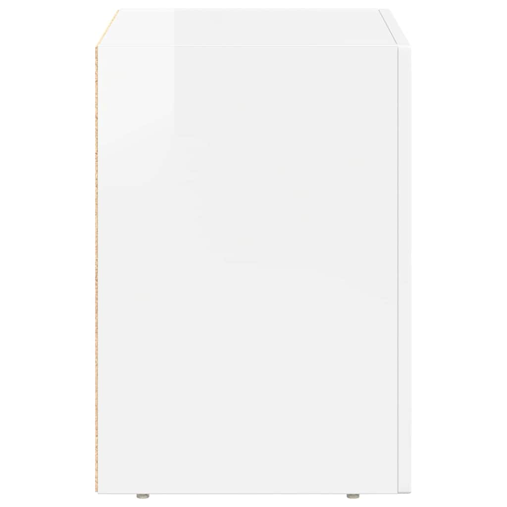 Nattbord Sengbord Høyglans Hvit 40 x 35 x 50 cm