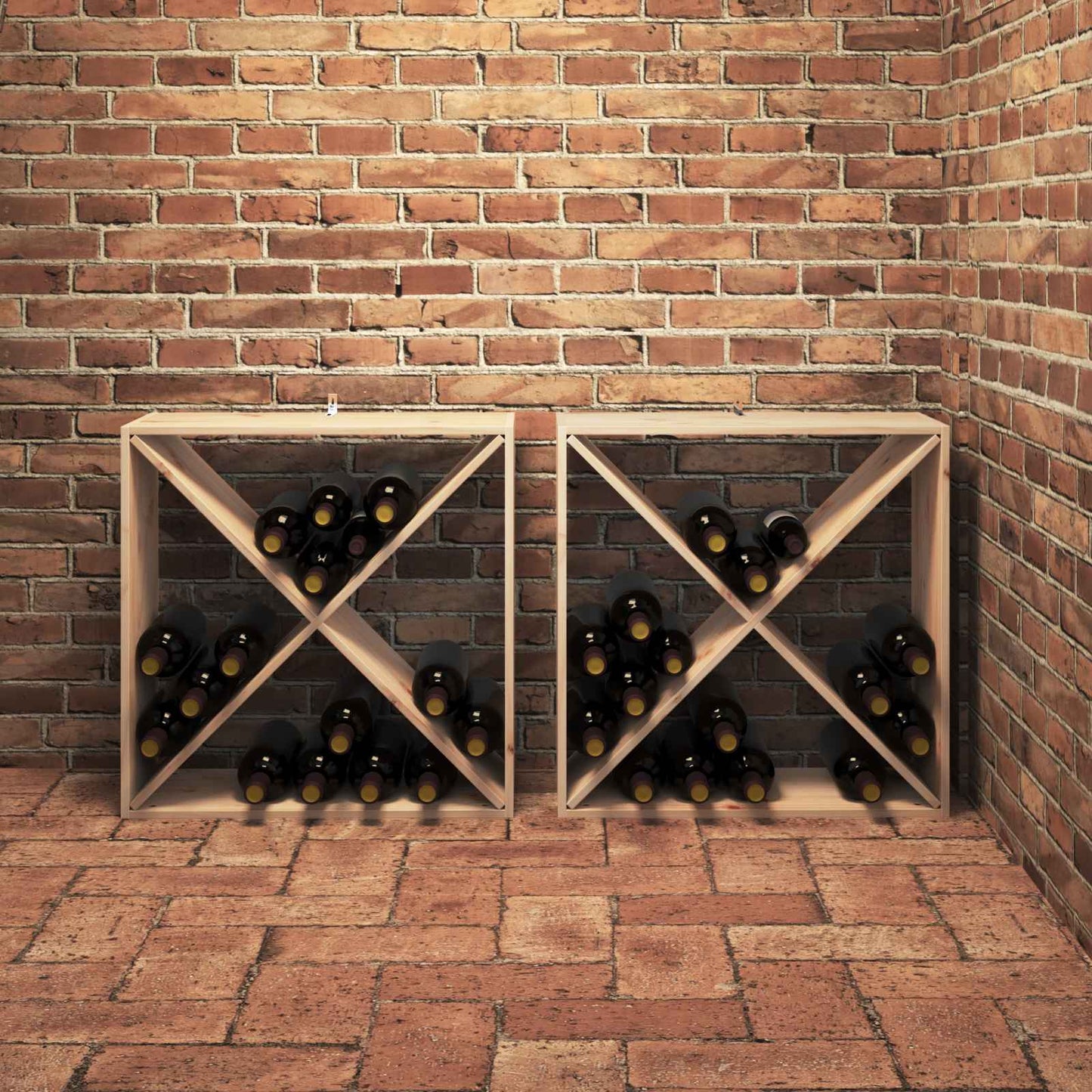 Vinhylle 2 pcs Naturlig 62 x 25 x 62 cm Massiv furu