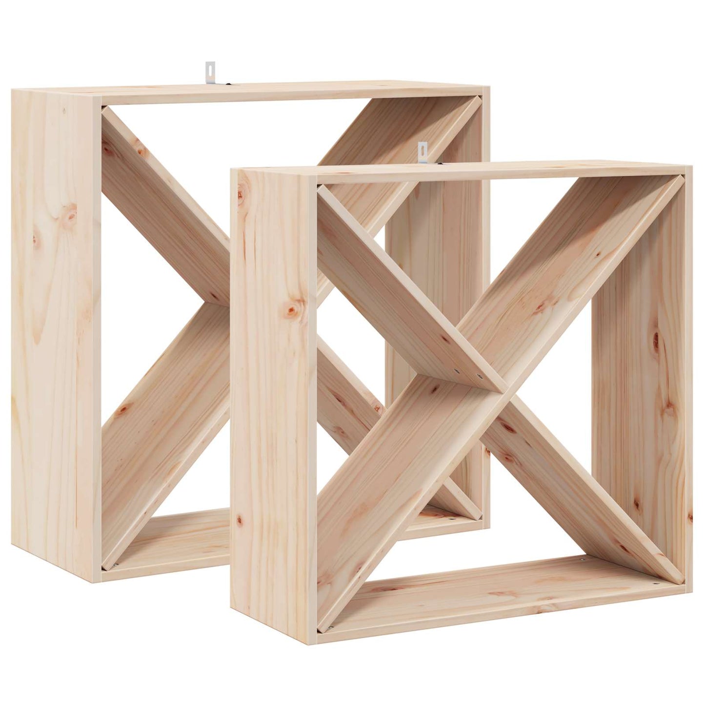 Vinhylle 2 pcs Naturlig 62 x 25 x 62 cm Massiv furu